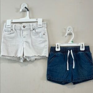 Cat & Jack Girls Stylish Kids Denim Shorts Set - White and Blue Size 6X